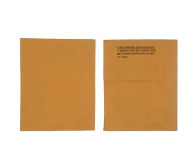 Pay Packet Envelope, 4 3/4 x 3 7/8, Brown