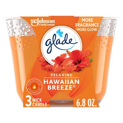 Glade 3 Wick Candle Hawaiian Breeze 6.8oz