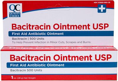QC Bacitracin First Aid Antibiotic Ointment 1oz