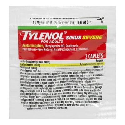 Tylenol Severe Sinus Relief 2ct: $2.25