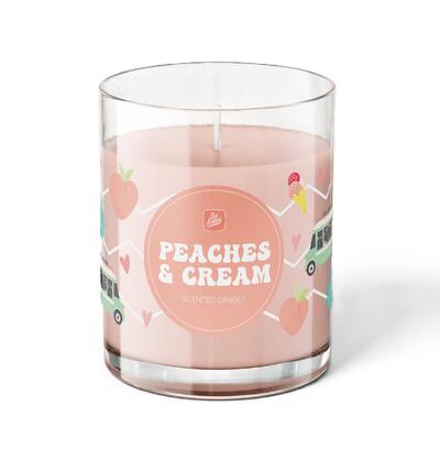 Pan Aroma Glass Jar Candle With Lid Peaches & Cream 150g