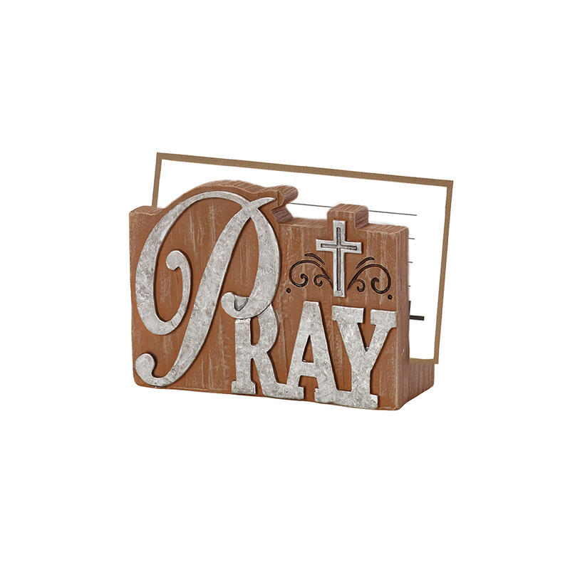 Pray Resin Prayer Card Holder With 16 Cards