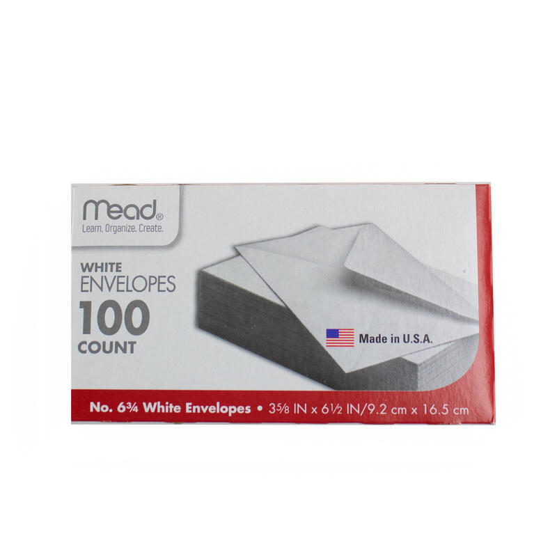 Mead Envelopes Plain White 100 ct: $6.99