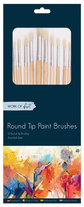 Artist Round Natural Bristle Brushes 12ct