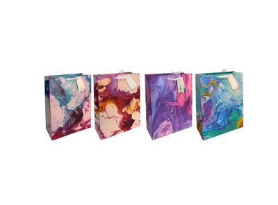 Paper Bag Watercolor Swirl Large Assorted 1 count
