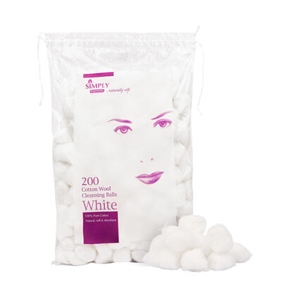 Simply Cotton Wool Cleansing Balls White 200 ct: $7.99