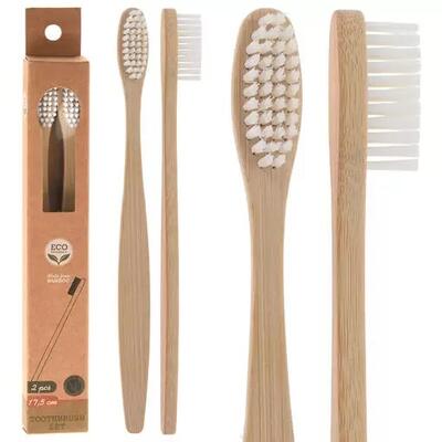 Bamboo Toothbrush Set 2pcs
