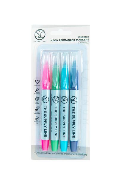 Supply Line Permanent Neon Marker 4 count