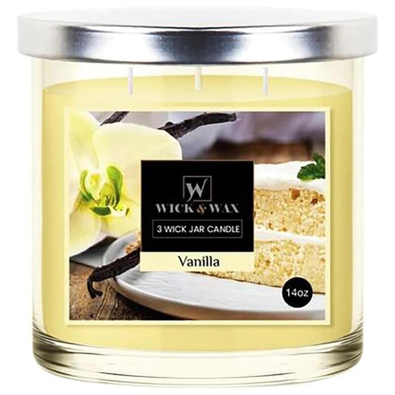 Wick & Wax 3 Wick Jar Candle Vanilla 14oz