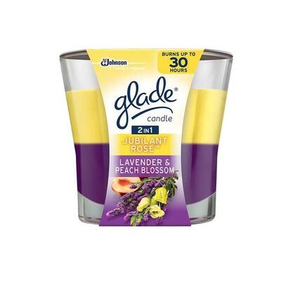 Glade 2-In-1 Candle Jubilant Rose And Lavender & Peach Blossom 2CT 6.8oz
