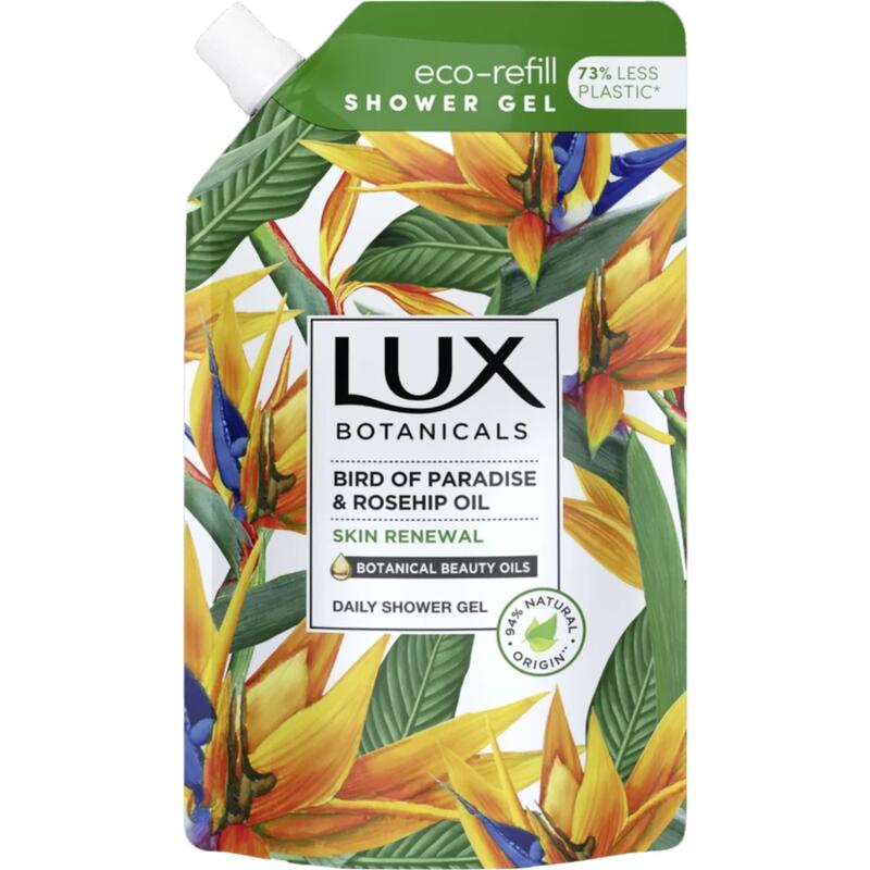Lux Botanicals Shower Gel Eco-Refill Bird Of Paradise & Rosehip Oil 500ml