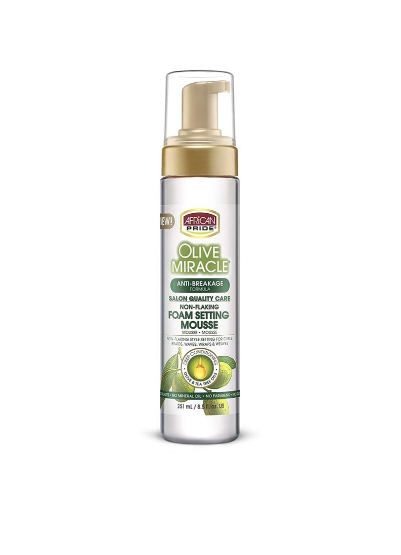 African Pride Olive Miracle Anti-Breakage Foam Setting Mousse 8.5oz: $21.00