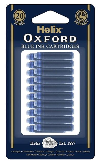 Helix Oxford Blue Ink Cartridges 20pcs