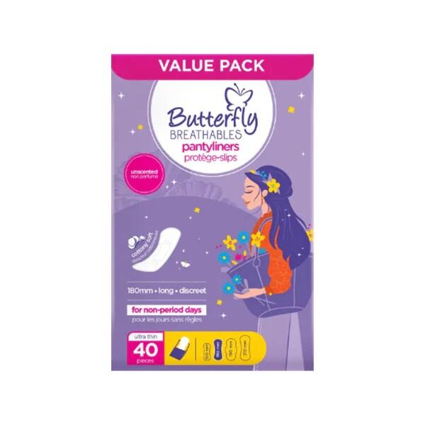 Butterfly Breathables Pantyliners 40ct