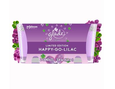 Glade 1 Wick Candle Happy Go Lilac 2 pack 3.4oz