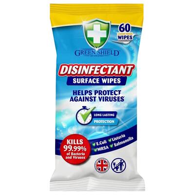 Greenshield Disinfectant Surface Wipes Lemon 60s