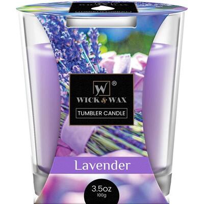 Wick & Wax Tumbler Candle Lavender 3.5oz