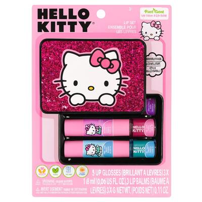 Hello Kitty Lip Balm In Glitter Box 3pk
