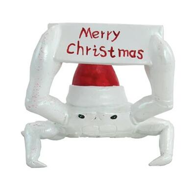 White Crab With Christmas Hat