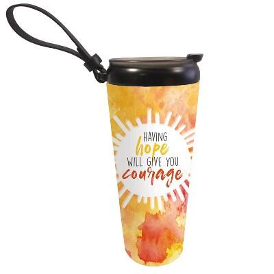 Evergreen Having Hope Will Give You Courage Steel Steel Travel Cup 17oz: $30.00