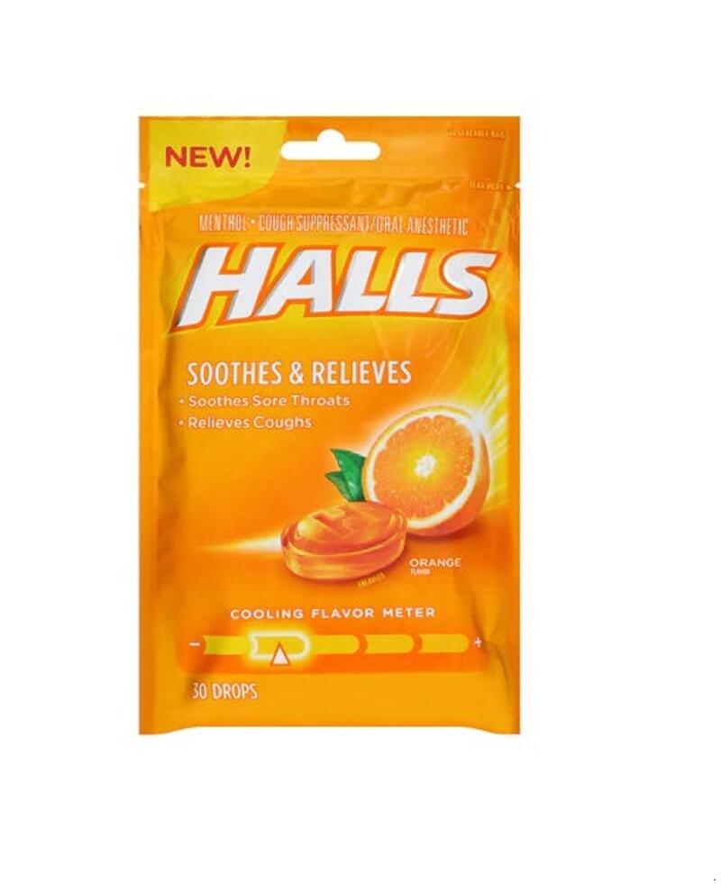 Halls Soothes And Relieves Orange Drop 30ct