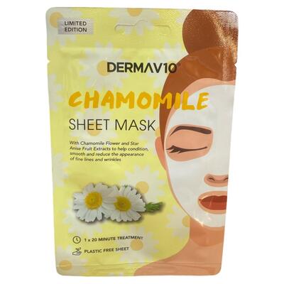 DermaV10 Chamomile Sheet Mask 1ct