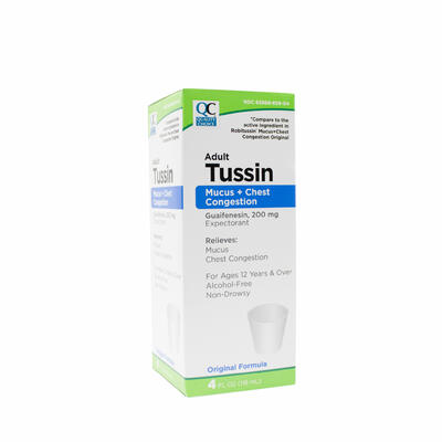 QC Adult Tussin Gauifenesin Expectorant Original Formula 4 oz