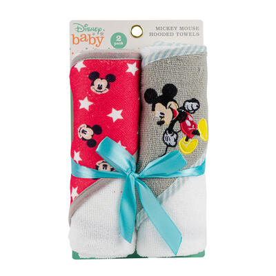 Disney Baby Mickey Mouse Hooded Towels 2 pack