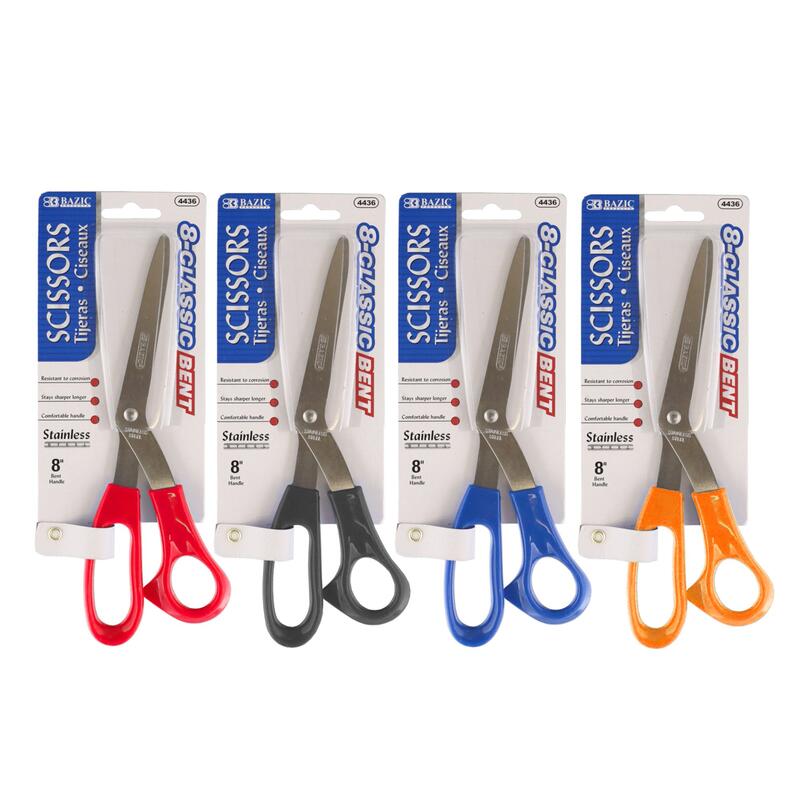 Bazic Bent Handle Stainless Steel Scissors  8