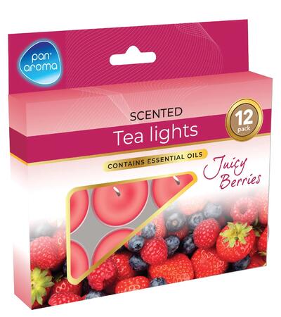 Pan Aroma Scented Tea Lights Juicy Berries 12pk