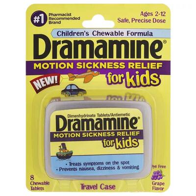 Dramamine Motion Sickness Relief For Kids 8 Tabs: $22.00