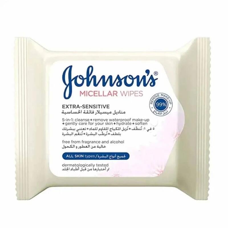 Johnson Micellar Wipes Extra Sensitive 25's