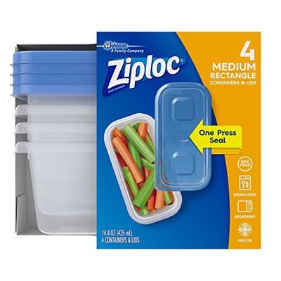 Ziploc Smart Snap Mini Rectangle Containers 4ct