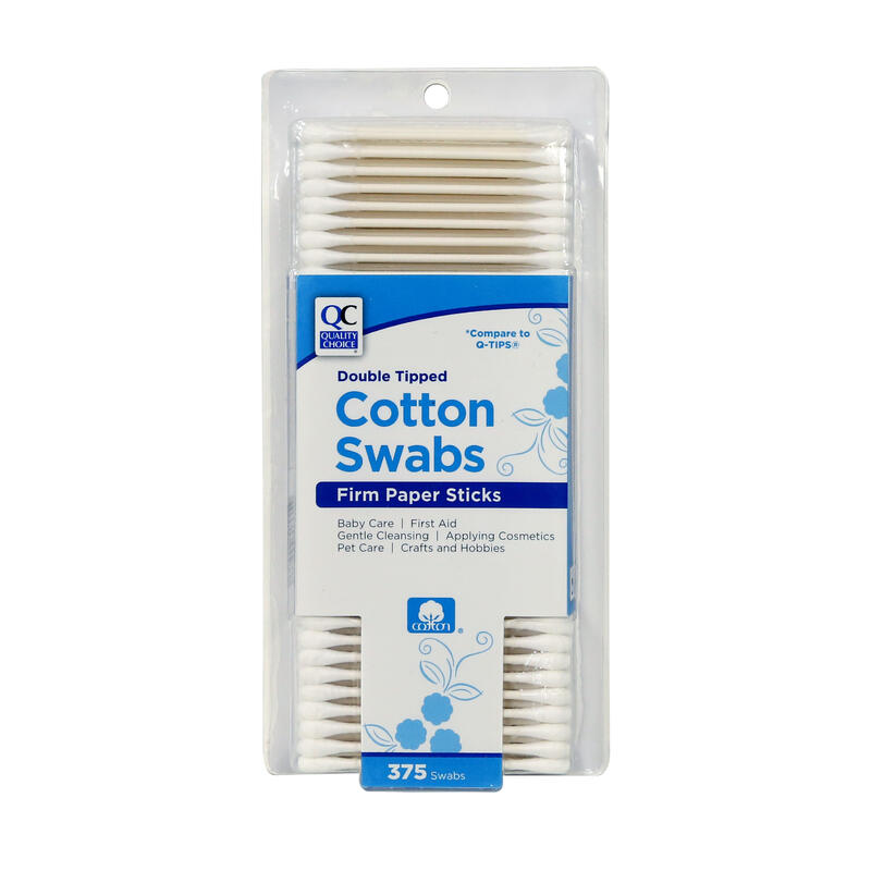 QC Double Tipped Cotton Swabs Firm Paper Sticks 375 count: $12.00