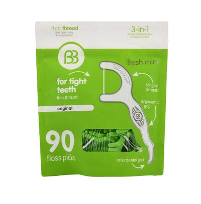 Brush Buddies Dental Floss Picks Mint 90 count