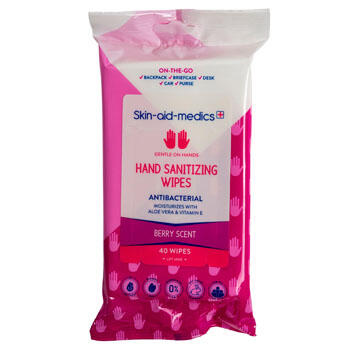 Skin Aid Medics Hand Sanitizing Wipes Berry Scent  40pk