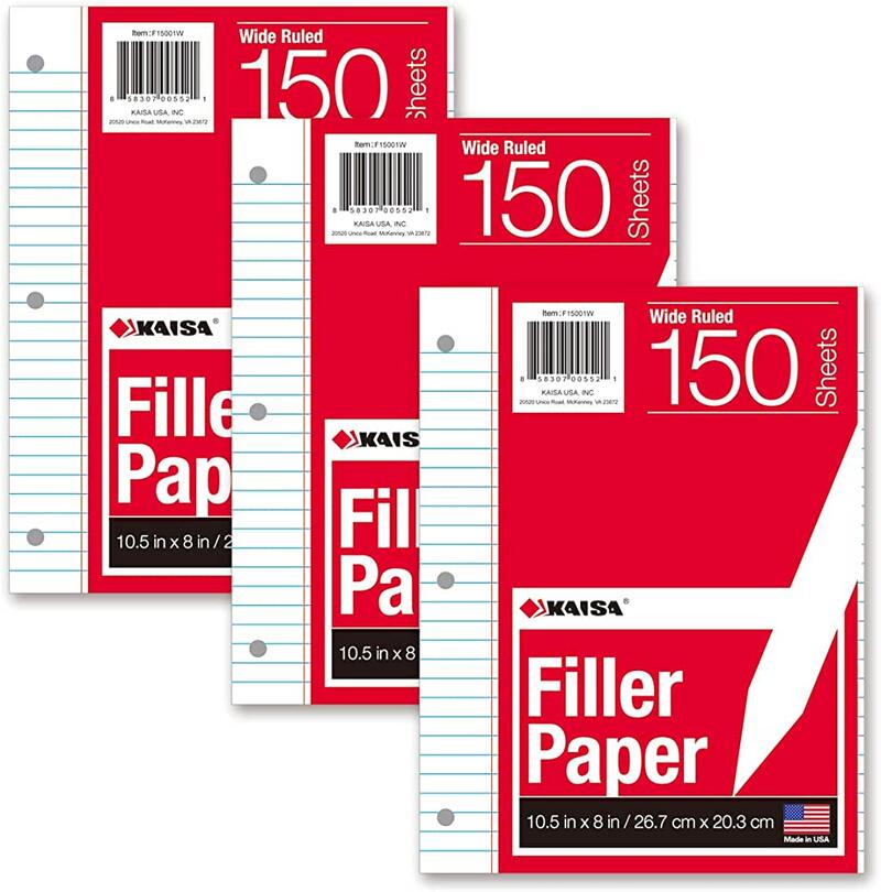 Kaisa Filler Paper Wide Ruled 125ct: $8.00