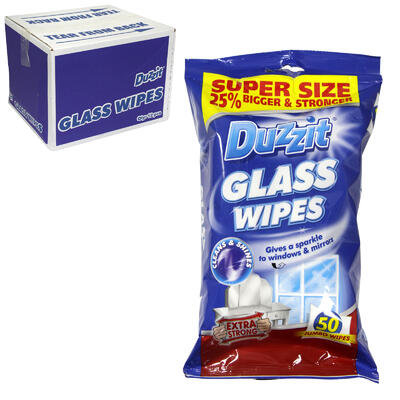 Duzzit Glass Wipes 50ct: $5.00