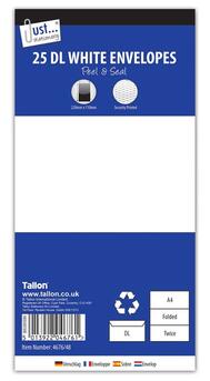 Tallon Just Stationery DL White Peel & Seal Envelopes 25 count: $3.00