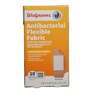 Walgreens Antibacterial Flexible Fabric Bandage 10 count: $0.00