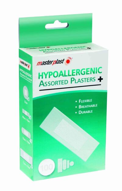 Masterplast Hypoallergenic Assorted Plasters 100ct: $6.99