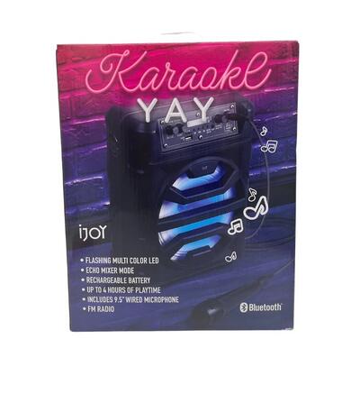 iJoy Karaoke Yay Multi Color Led Light Bluetooth Speaker 9.5 Wired 1 count: $120.00