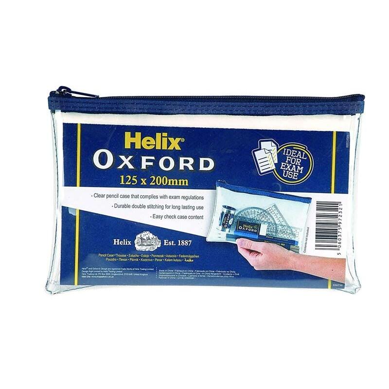 Helix Oxford 125x200mm Clear Pencil Case