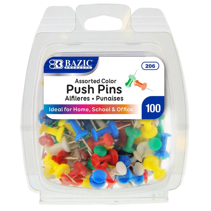 Bazic Push Pins Assorted Color 100 ct: $4.01
