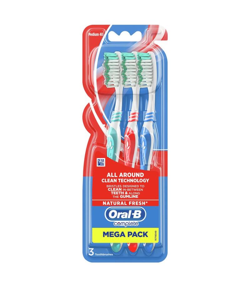 Oral B Toothbrush All Round Medium 3 Pack