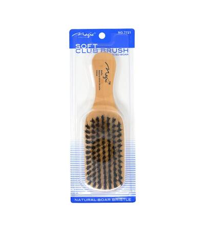 Magic Soft Club Brush With Reinforced Boar Bristles & Wooden Handle 1 count