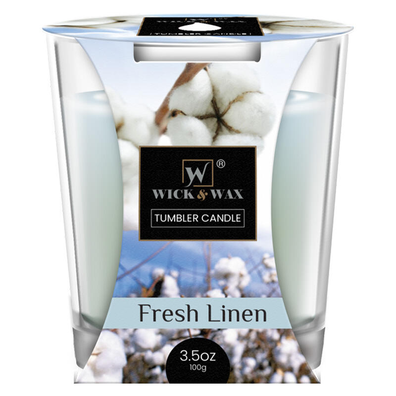 Wick & Wax Tumbler Candle Fresh Linen 3.5oz