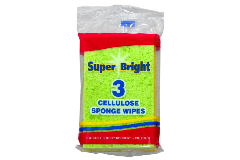 Super Bright Cellulos  10 X 8  Sponge Wipe 3pk