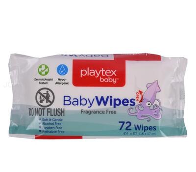 Playtex Baby Wipes Fragrance Free 72ct