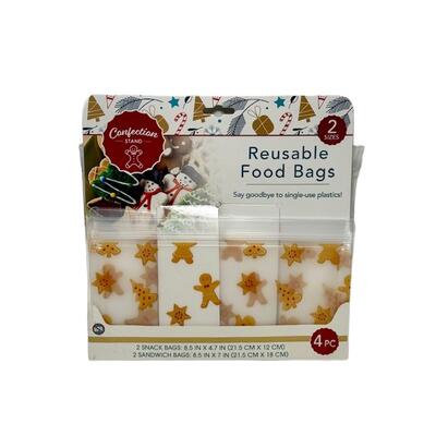 Christmas Cookie Reusable Food Bag